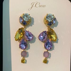 jCrew - Lavender Purple / Yellow Rhinestone earrings